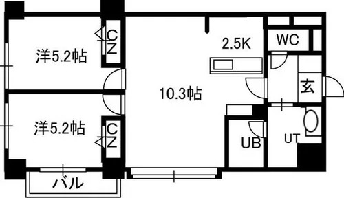 PRIME URBAN北3条通【5階】の間取り