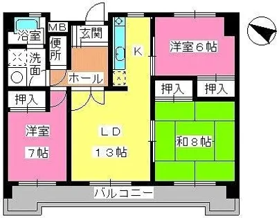 サクセス諸岡【3階】の間取り