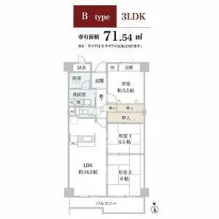 シャトークレール【202号室】の間取り