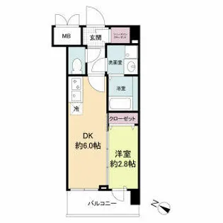 ブランシエスタ西京極【6階】の間取り