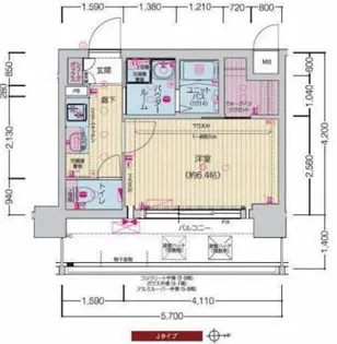 プレサンスTHE KYOTO 東福寺WEST【4階】の間取り