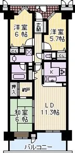 レジオンスクエア緑地公園3番館【6階】の間取り
