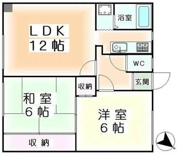 ニューハイツ菅谷【203号室】の間取り