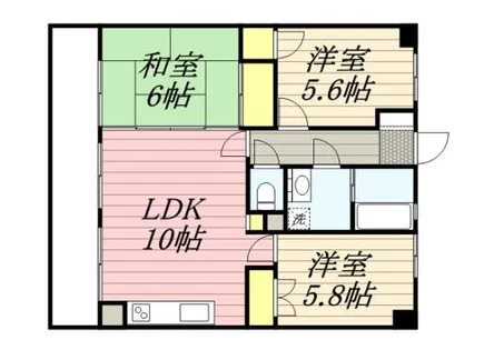 三愛シティライフ箱崎11【0803号室】の間取り