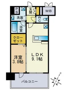 フリーデル桜坂【201号室】の間取り