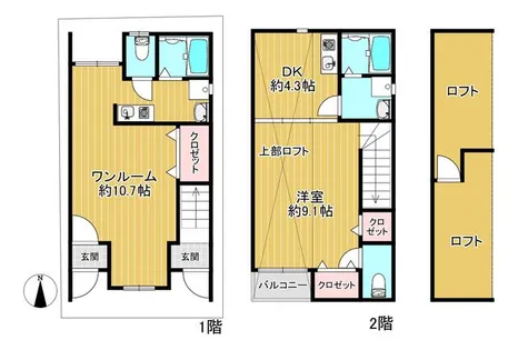 コート海老江【101号室】の間取り