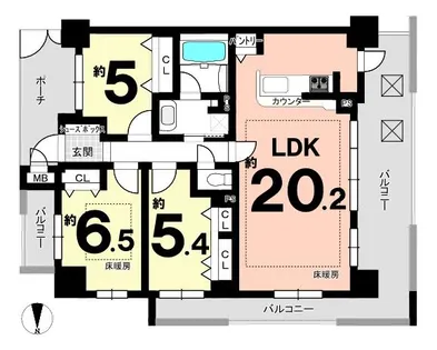 パデシオン京都十条【601号室】の間取り
