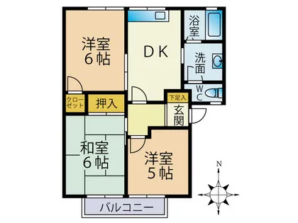森コーポ【B202号室】の間取り