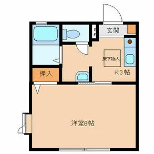 エスポワール古賀【1階】の間取り