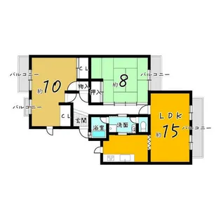 グリーンタウンもりつね13号棟【5階】の間取り