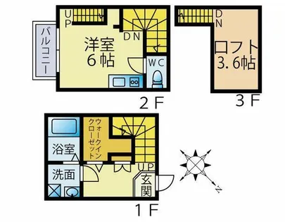 Acero箱崎【106号室】の間取り