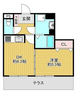 カサベラ西岡本【1階】の間取り