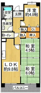 王塚西シティコート【6階】の間取り
