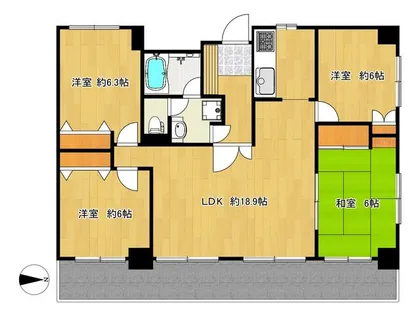 エクセラン大手門【1001号室】の間取り