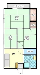 武庫之荘メインハイツ【3階】の間取り