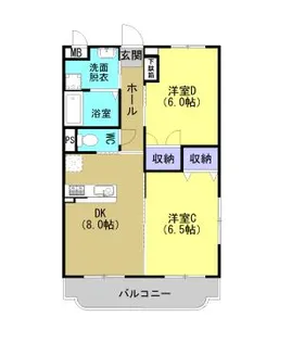 ユーミー桂川【201号室】の間取り