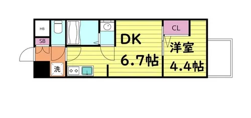 プレサンスOSAKA東成中本ハーヴィル【5階】の間取り