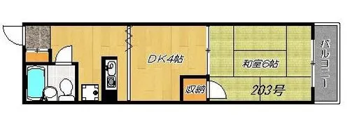 第二シャルマン四條畷【2階】の間取り