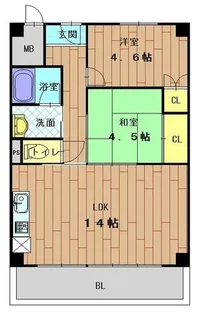 朝日プラザ北梅田【6階】の間取り