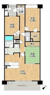 サンマークスだいにちフォレストコート(C棟)【10階】の間取り