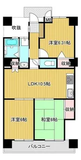 ミリオンコーポラス高峰館【4階】の間取り