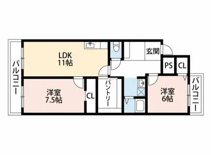 ドルミ高矢【201号室】の間取り