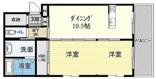 桜ヶ丘コーポ【402号室】の間取り