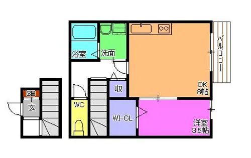 コンフォート新野辺【2階】の間取り