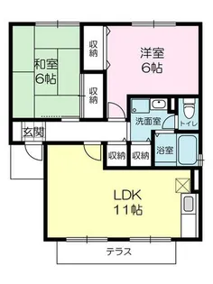 ルクプルF【A201号室】の間取り