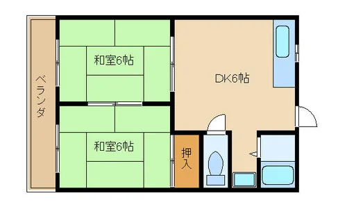 永橋ハイツ【203号室】の間取り