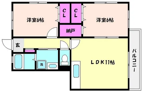 スリージェ壱番館【1階】の間取り
