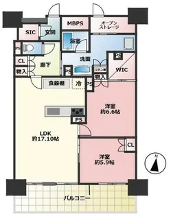 オープンレジデンシア栄【15階】の間取り
