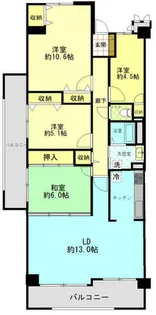 朝霧パークホームズ【10階】の間取り
