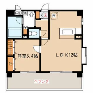 カマラード吉塚【0408号室】の間取り