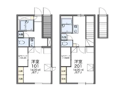 レオパレス藤原台【2階】の間取り