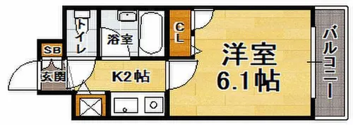 ライオンズマンション天神西【105号室】の間取り
