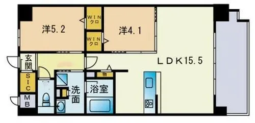 ウェルス雑餉隈駅前【8階】の間取り