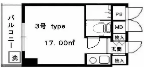 パレ・ダイト谷町【203号室】の間取り