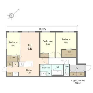 ガーデンクォーツ琴似【105号室】の間取り