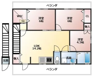 グリーンランドササオ【1号室】の間取り