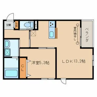 Jardin de saule茶山【3階】の間取り