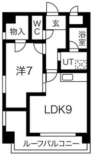ディア大手前【9F号室】の間取り