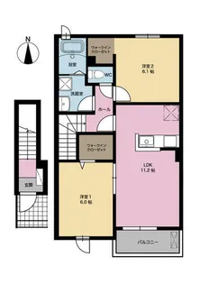 ベルコロレⅡ【B204号室】の間取り