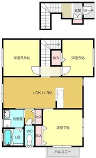 コンフォート志の【201号室】の間取り