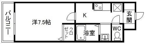 エクセレント比恵【6階】の間取り