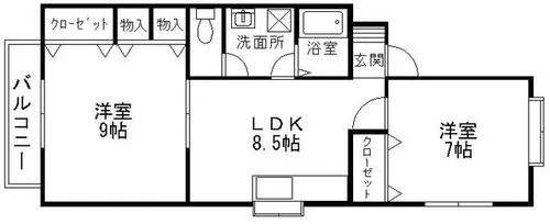 ベルハウゼE【209号室】の間取り
