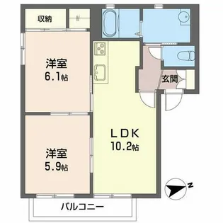 グリーンハイツ【201号室】の間取り