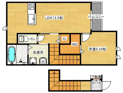 VERITE住道(ベリテ住道)【2階】の間取り