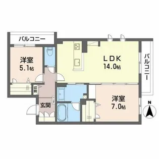 シャーメゾンステージ松山【201号室】の間取り