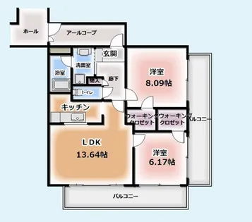 パークサイドスクエア【304号室】の間取り